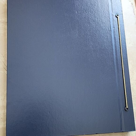 1960's Never Used Large Hardcover Scrapbook with Gold Cord Tie Binding - Picture 14 of 16